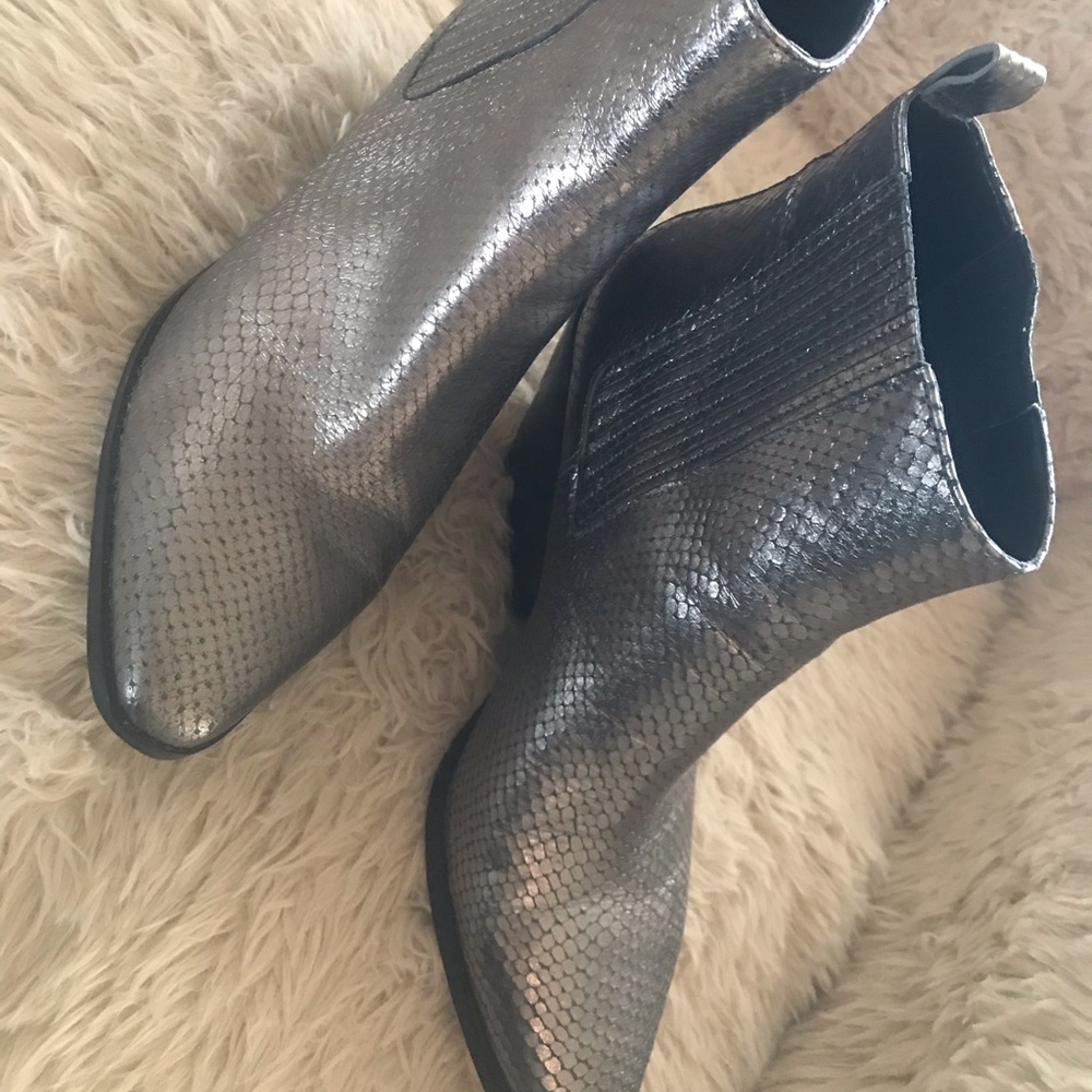 MICHAEL Michael Kors Metallic Silver Ankle Booties